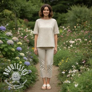 Tissu coton EMBROIDERY GABARDINE Luana natural