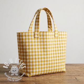 Tissu coton Check ochre