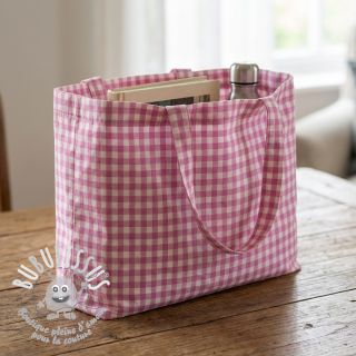 Tissu coton Check pink