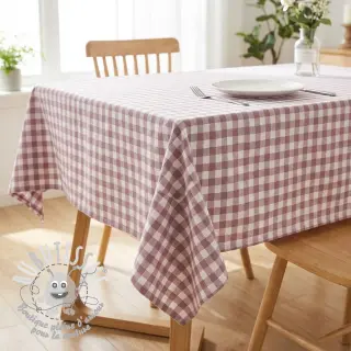 Tissu coton Check mauve