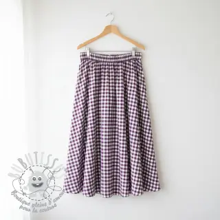 Tissu coton Check aubergine