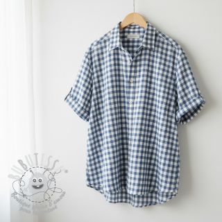 Tissu coton Check blue