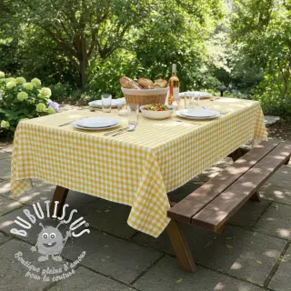 Tissu coton Check yellow