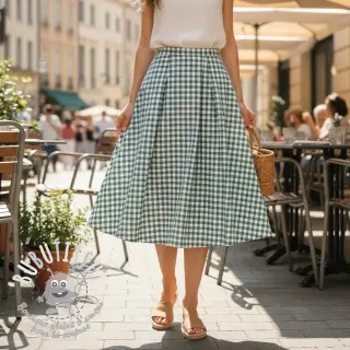 Tissu coton Check teal