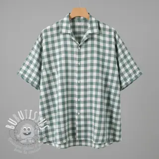 Tissu coton Check teal