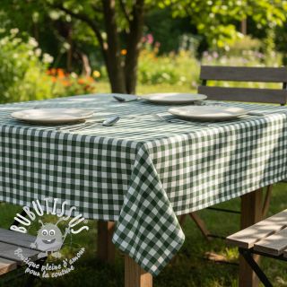 Tissu coton Check dark green