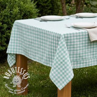Tissu coton Check mint
