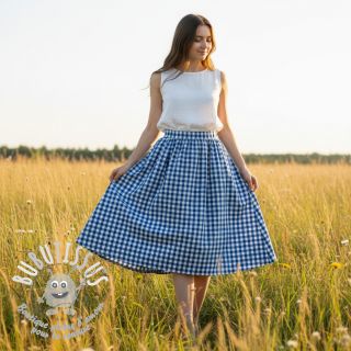 Tissu coton Check sky