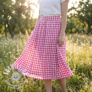 Tissu coton Check fuchsia