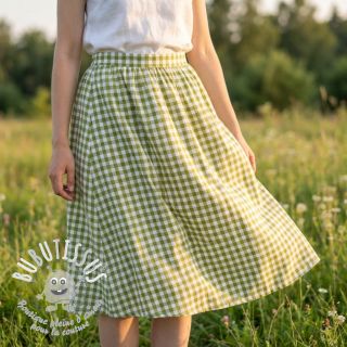 Tissu coton Check old lime