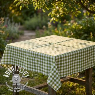 Tissu coton Check old lime