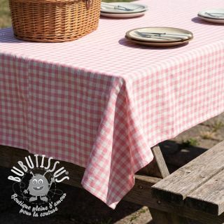 Tissu coton Check rosa