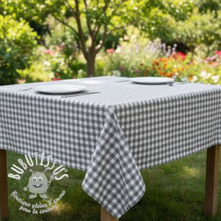 Tissu coton Check grey