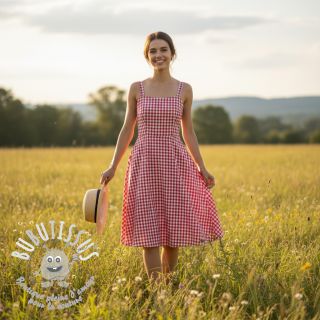 Tissu coton Check red