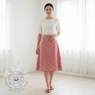 Tissu coton Check red
