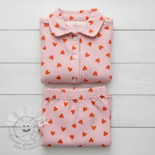 Tissu coton FLANNEL Hearts pink