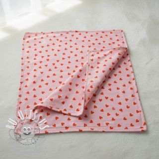 Tissu coton FLANNEL Hearts pink