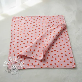 Tissu coton FLANNEL Hearts pink