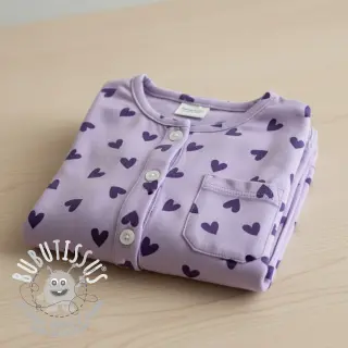 Tissu coton FLANNEL Hearts lavender