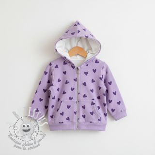 Tissu coton FLANNEL Hearts lavender