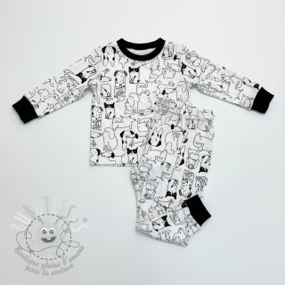 Tissu coton FLANNEL Dogs off white