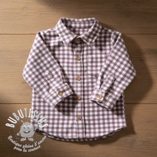 Tissu coton FLANNEL Check mauve