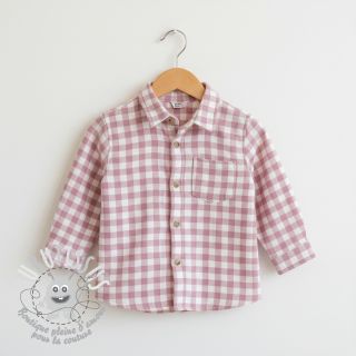 Tissu coton FLANNEL Check light pink