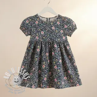 Tissu coton Flowers Tara navy design B digital print