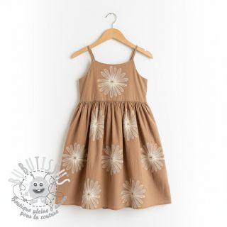 Tissu coton EMBROIDERY Flowie cinnamon