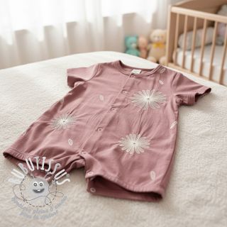 Tissu coton EMBROIDERY Flowie mauve