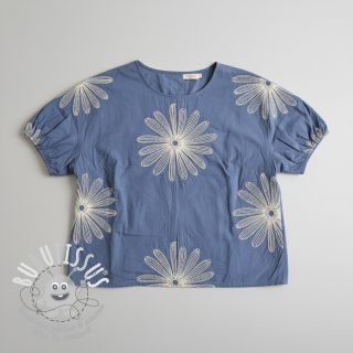 Tissu coton EMBROIDERY Flowie jeans