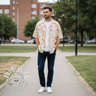 Tissu coton Boho off white