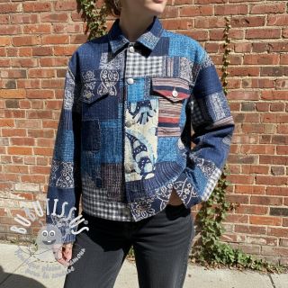 Tissu coton TWILL DENIM Mix print design B