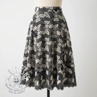 Tissu coton EMBROIDERY Amia black