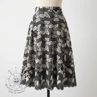 Tissu coton EMBROIDERY Amia black