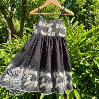 Tissu coton EMBROIDERY Amia black