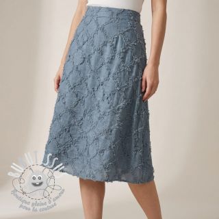 Tissu coton Lin Vintage Fringe Diamonds blue