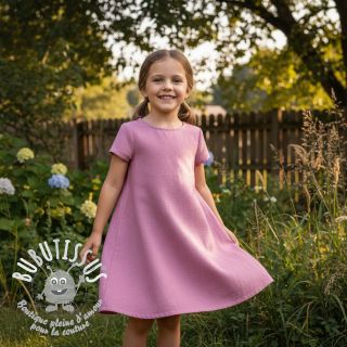 Tissu coton Lin PREMIUM dawn pink