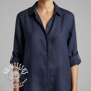 Tissu coton Lin PREMIUM dark blue