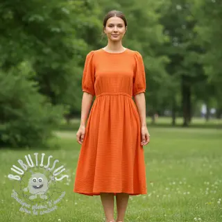 Tissu coton STRETCH Baby orange