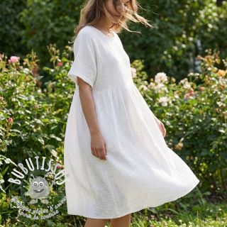 Tissu coton STRETCH Baby white