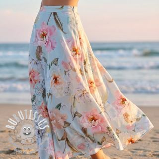 Tissu coton SATIN Oahu green digital print