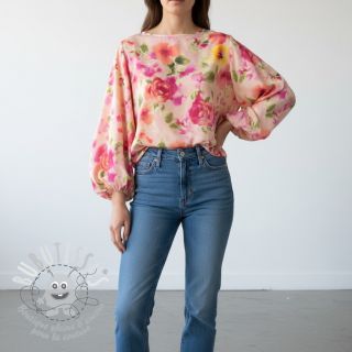 Tissu coton SATIN Kauai pink digital print