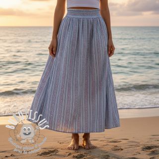 Tissu coton JACQUARD Hearts light blue