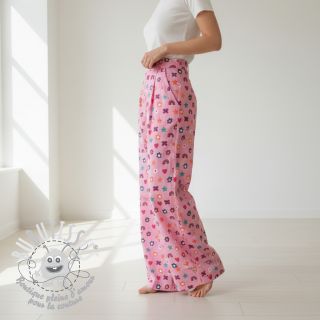 Tissu coton Love pink