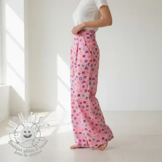 Tissu coton Love pink