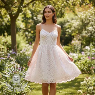 Tissu coton EMBROIDERY Lilian rose