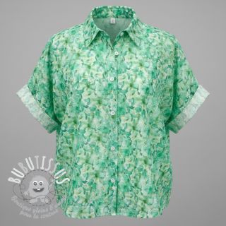 Tissu coton EMBROIDERY Viola green digital print