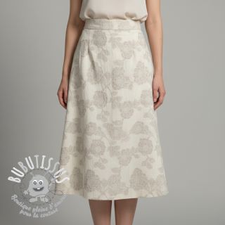 Tissu coton Lin JACQUARD Peony flowers