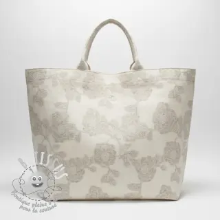 Tissu coton Lin JACQUARD Peony flowers